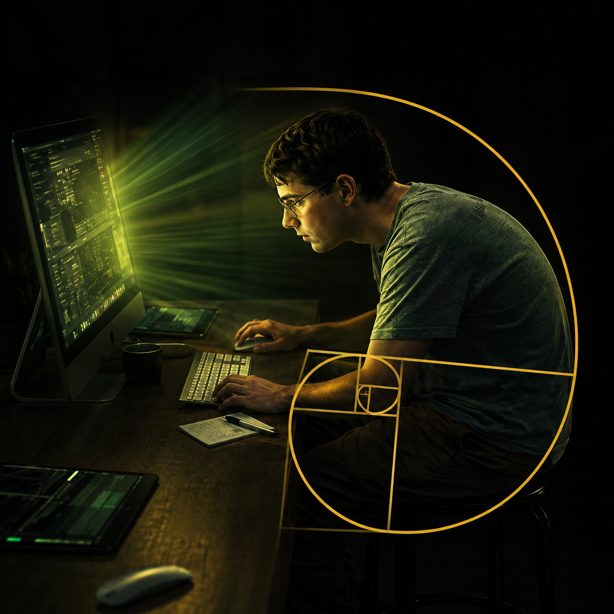 Person slouching at a computer before using SuperSit